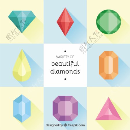 平面设计中的彩色钻石收藏