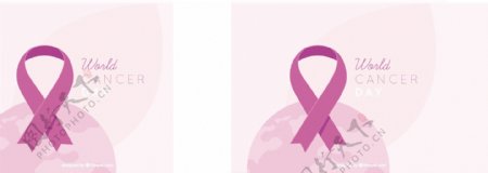 世界癌症日背景紫色带