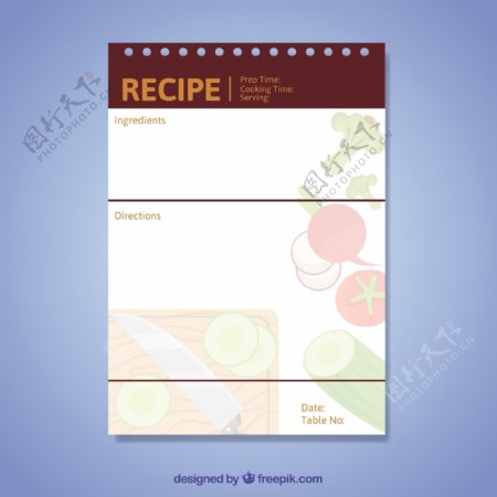 简单的厨房食谱模板