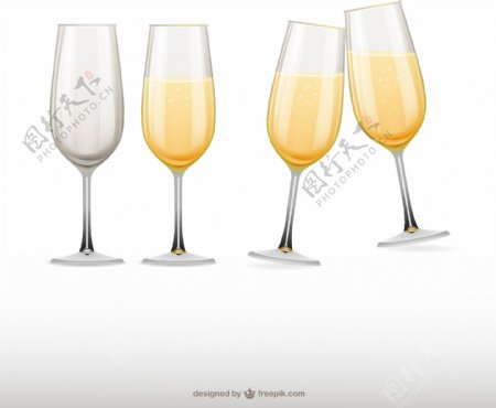 香槟杯设计矢量图片