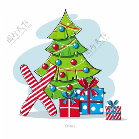 圣诞树和礼盒图片
