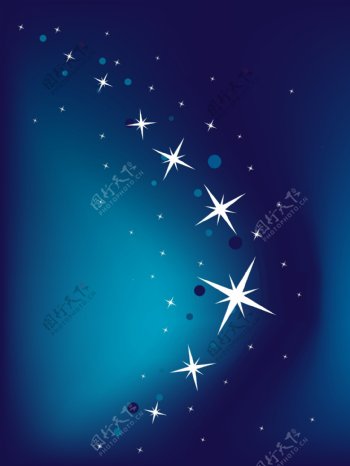 抽象蓝色矢量背景与Stars