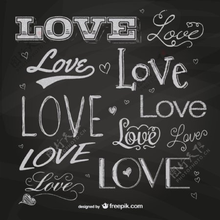 爱LOVE的艺术字矢量素材