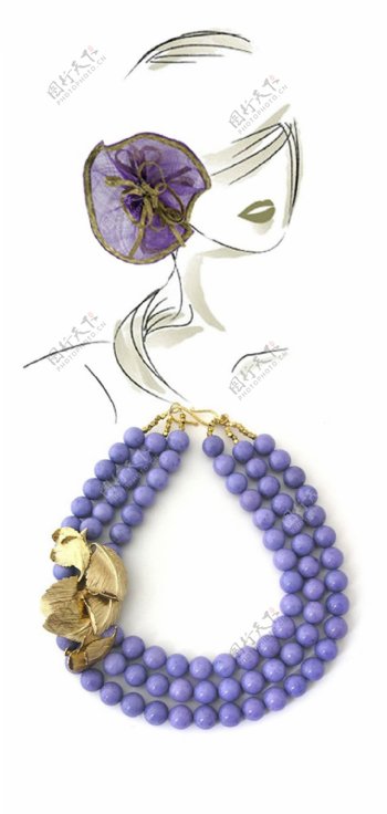 紫色项链装饰品设计