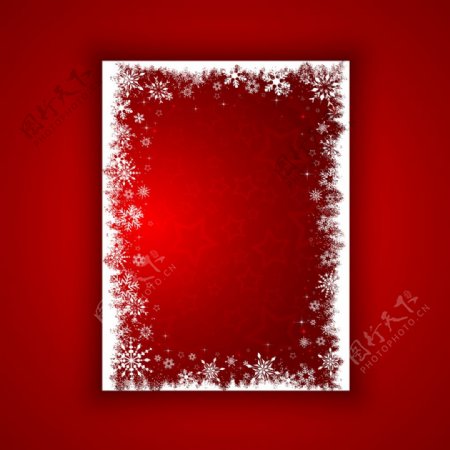 红色背景与白色边框圣诞