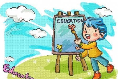 漫画儿童卡通儿童学习矢量EPS格式049