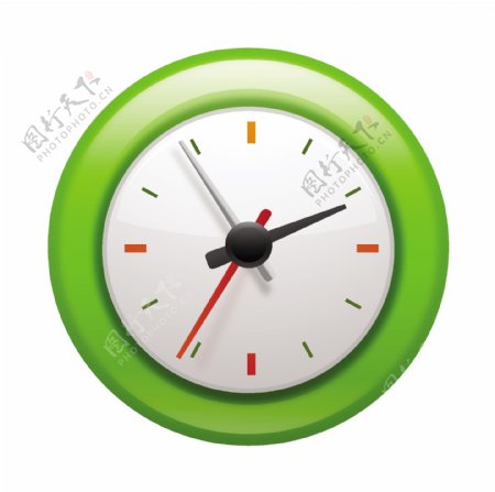 绿色的模拟时钟