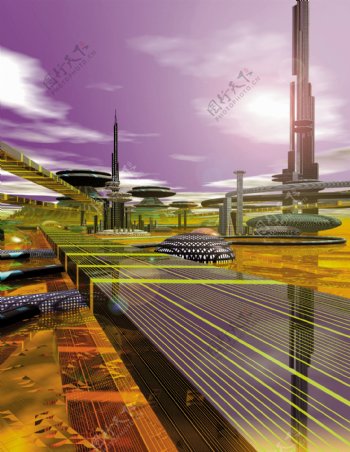 城市科幻三维电脑艺术