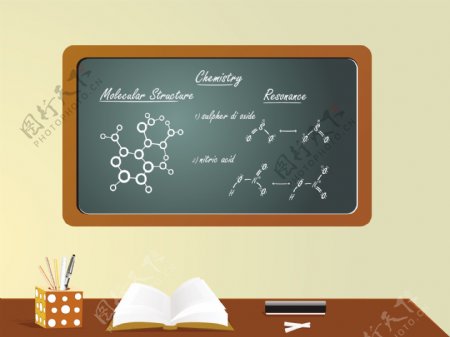 黑板上的化学公式