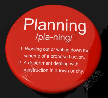 规划的定义按钮显示组织策略及方案