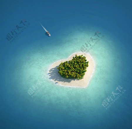 爱心岛屿图片
