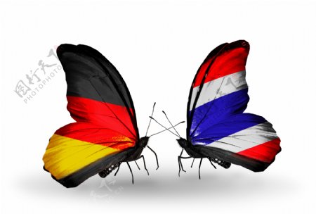 德国国旗与蝴蝶