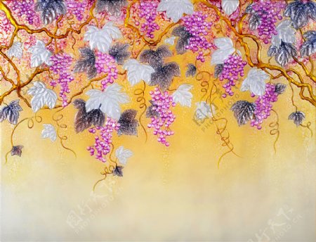 抽象花卉背景墙