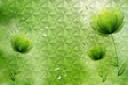 绿色科技背景植物装饰画