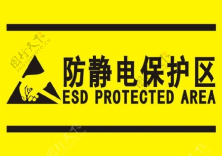工厂ESD静电防护标识图标