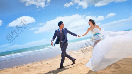 海边婚纱照图片