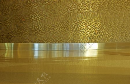 金浴室马赛克瓷砖纹理