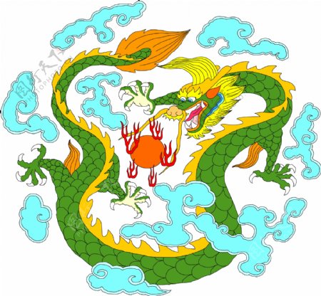 龙纹吉祥图案中国传统图案0062