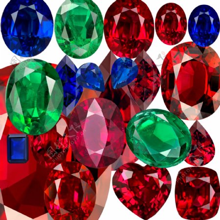钻石素锆石宝石素材
