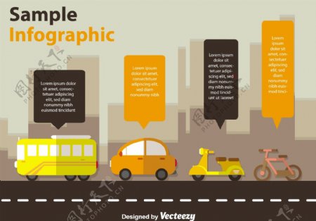 交通infography向量