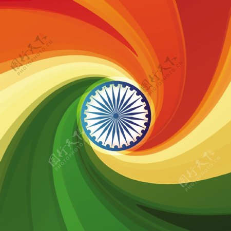 背景与印度国旗颜色漩涡