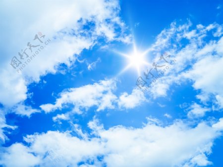 阳光蓝天白云图片