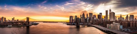 纽约布鲁克林大桥景色图片