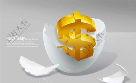 鸡蛋壳中的美元符号