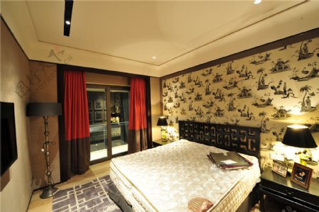 新中式精美时尚卧室装修效果图