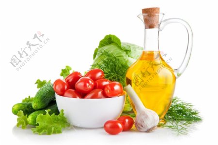 食用油与蔬菜图片