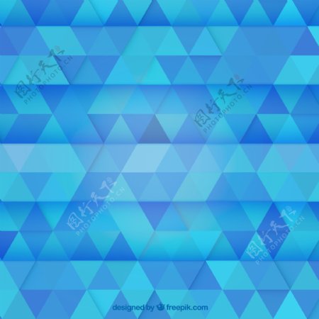 蓝色三角形拼接背景矢量素材图片