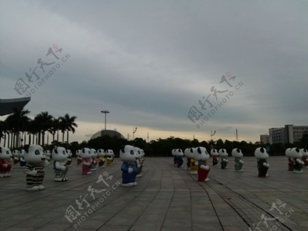 广州科学城熊猫群像图片