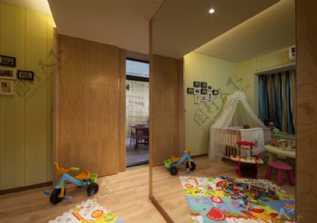 现代中式儿童房装修效果图