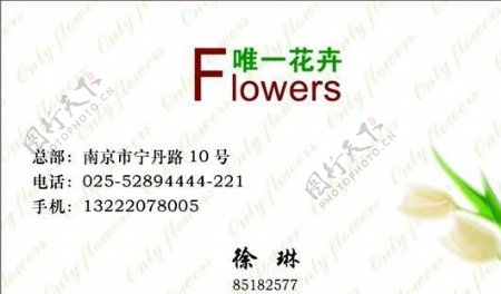 鲜花水果礼品类名片模板CDR2139