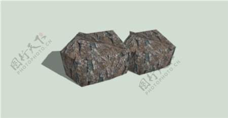 石头假石skp模型