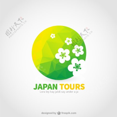 日本樱花旅行标志图片