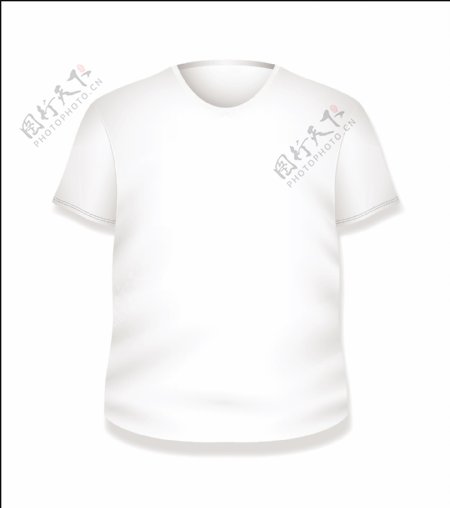 白色的T恤设计矢量插画模板