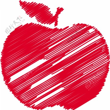 涂鸦红苹果