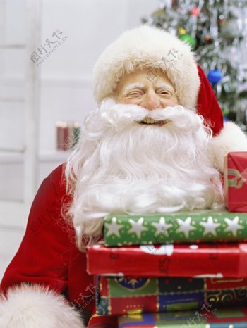 圣诞老人与圣诞礼物图片