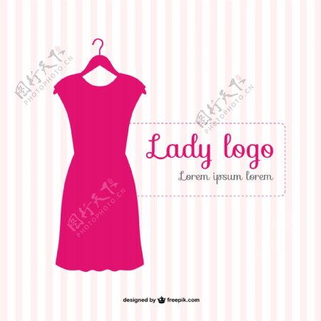 粉红色的连衣裙的标志