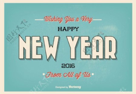 老式字体的新年问候插图
