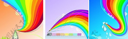 绚丽的彩虹背景素材图片