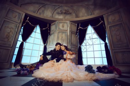 欧式室内婚纱摄影图片