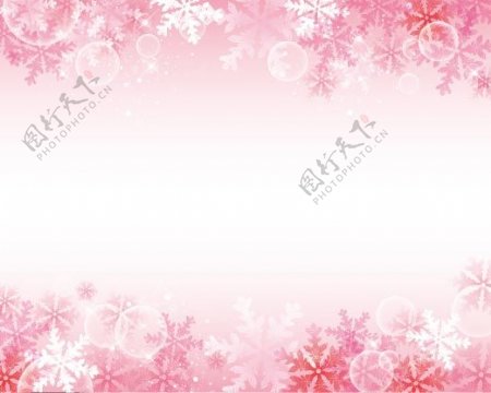 圣诞节粉红浪漫雪花节日背景