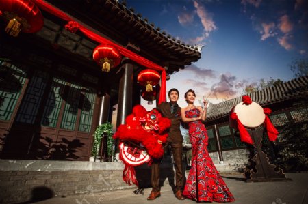 中国风大气婚纱摄影图片