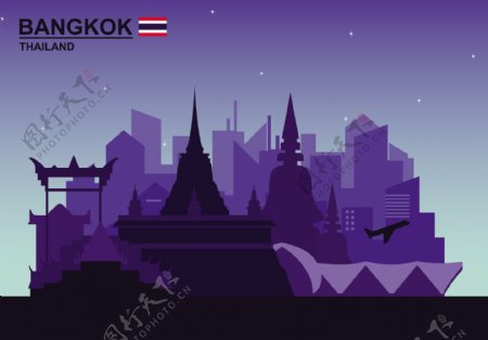 曼谷自由插画