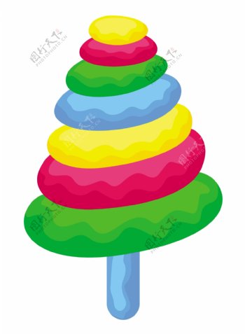 五颜六色的糖果风格的圣诞树