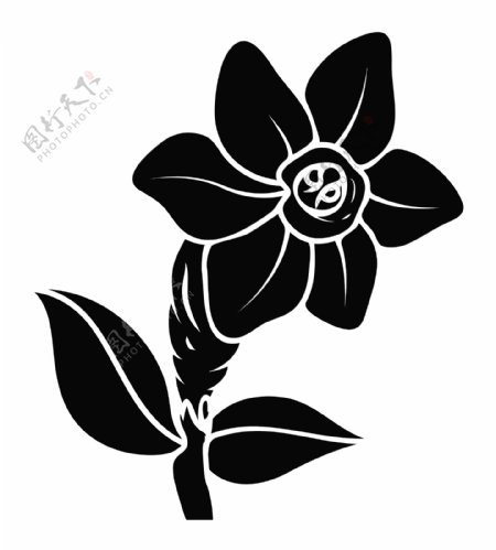 黑色花朵矢量设计