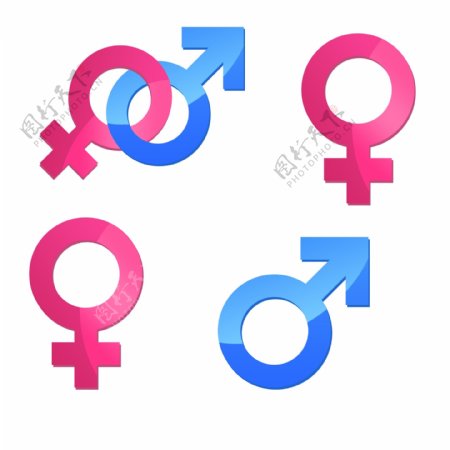 男性和女性PSD标志图片