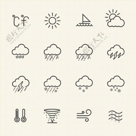 创意简单天气图标